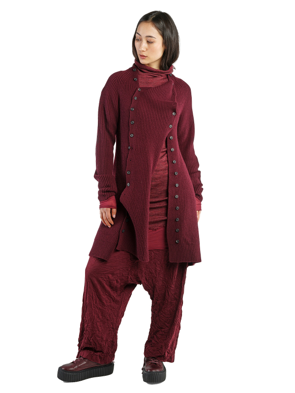 Rundholz - StrickKleid mit doppelreihiger Knopfleiste Patentmuster Wolle Black - 2241377005