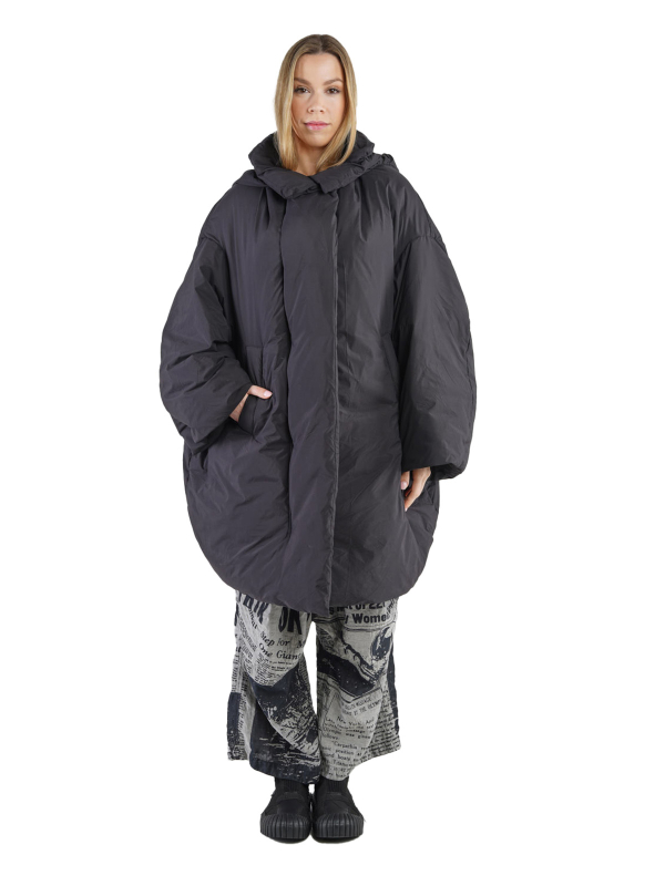 Rundholz DIP - DaunenMantel mit weiten Ärmeln und Kapuze Black - 2242001204