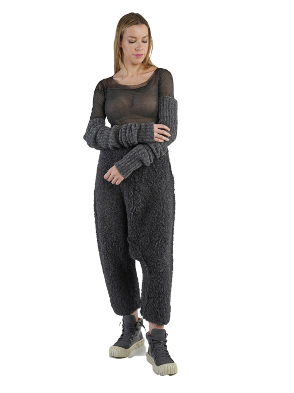 Rundholz DIP - Lange Armstulpen Beinstulpen Grobstrick Wolle black Black Melange - 2242443107