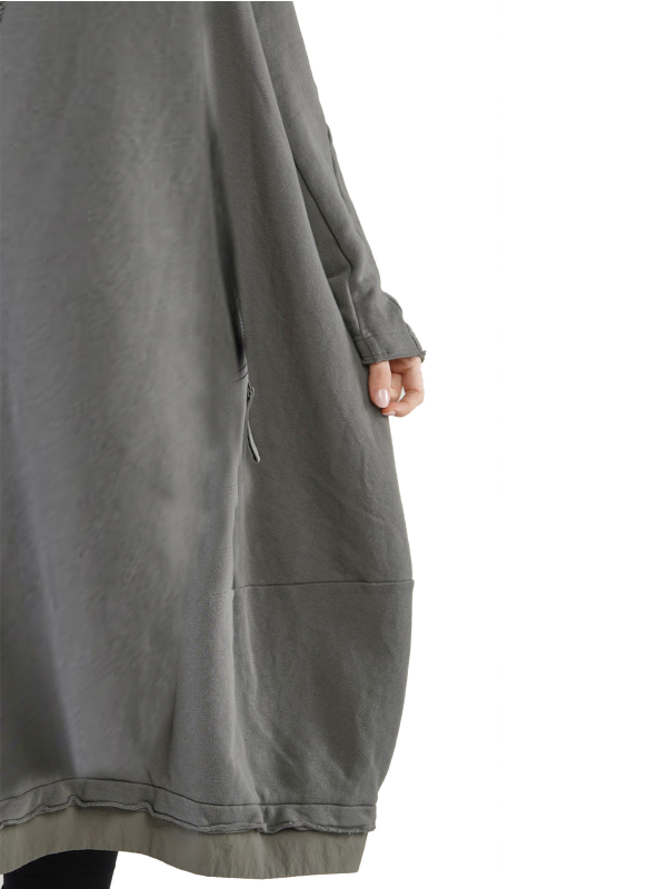 Rundholz Black Label - SweaterKleid in Ballonform mit Reißverschlüssen Oversize Black - 2243510925