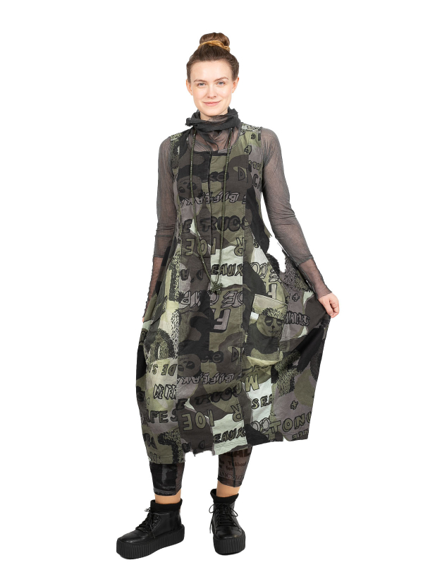 Rundholz Black Label - BallonKleid mit Allover Print ärmellos Stretch Multicolor - 2243600903