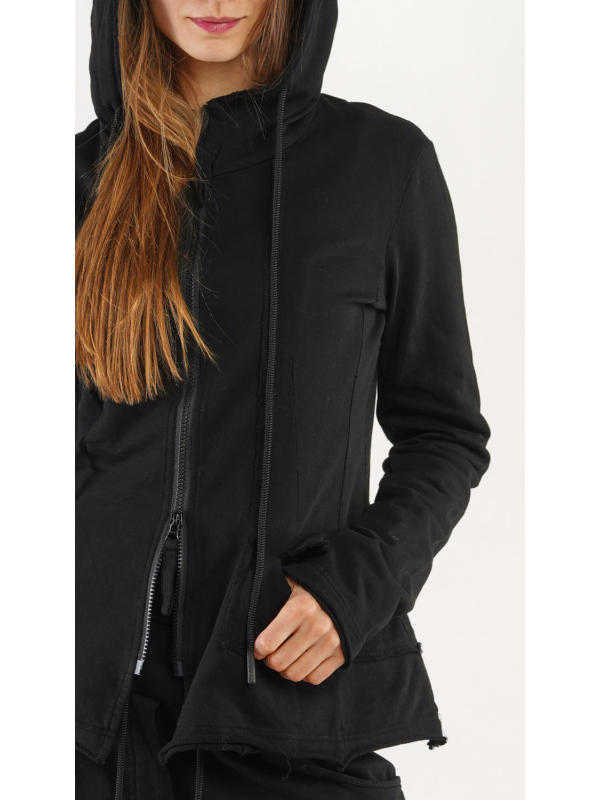 Rundholz Black Label - Taillierte Sweatjacke mit Kapuze black - 2243291127