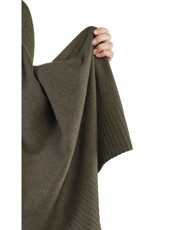 Rundholz Black Label - Großer Schal Woll-Mix mit breiten Abschlüssen in Ripp jungle - 2243457711 - 2