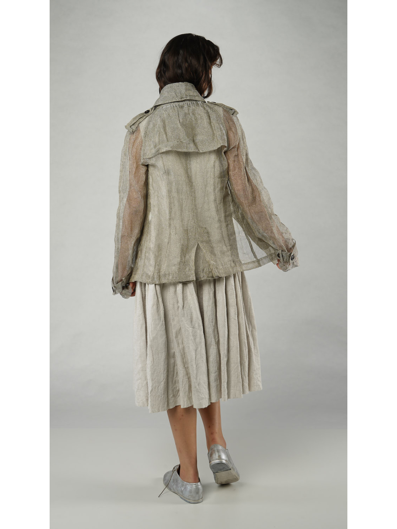 Rundholz - Hüftlange silber gold mesh jacke - 1251181104