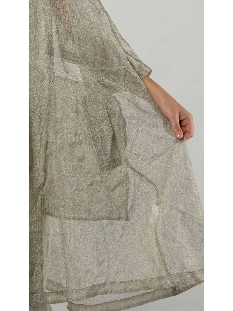 Rundholz - Oversize silber gold mesh mantel - 1251181202