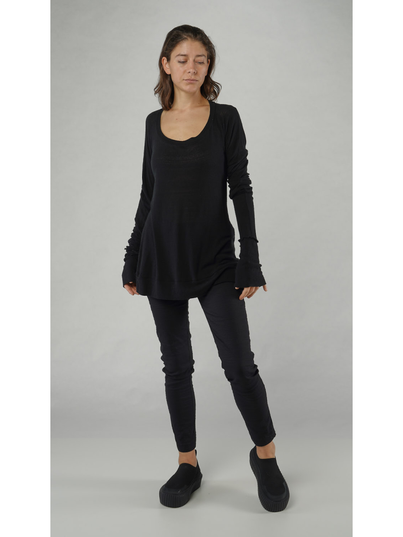 Rundholz - Hüftlanges tussah seiden jersey t-shirt - 1251570502