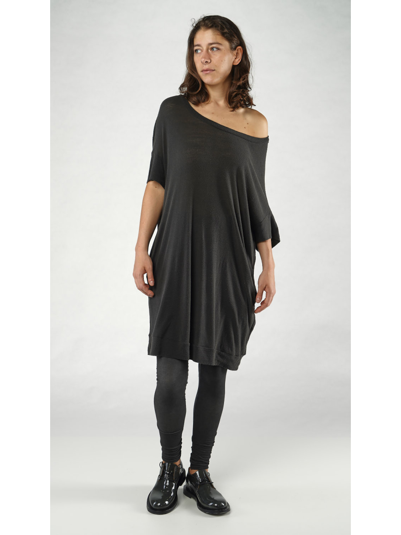 Rundholz - Straight wide tussah silk jersey dress - 1251570907