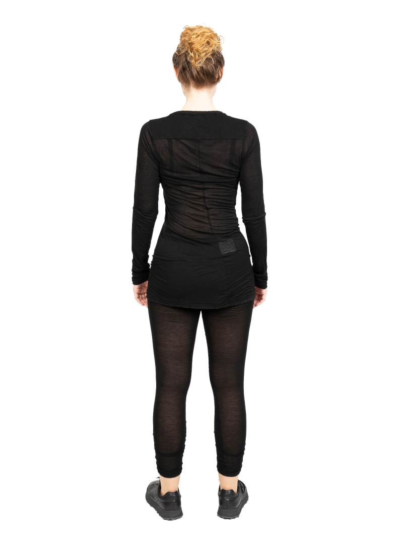 Rundholz - Лонгслив с ребристой отделкой в разрушенном виде Черный - 2241310501