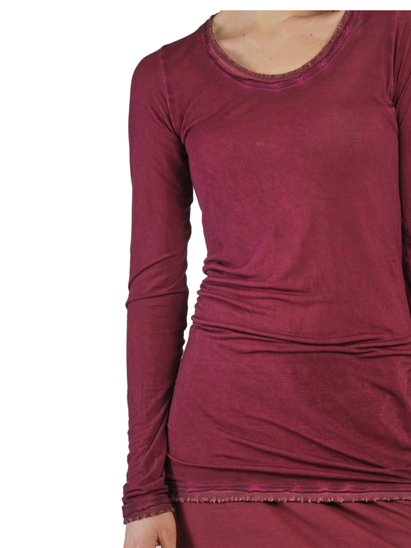 Rundholz - Лонгслив с ребристой отделкой в разрушенном виде Черный - 2241310501