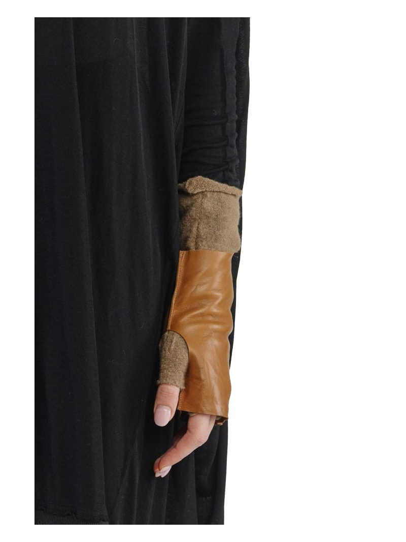 Rundholz - Перчатки из кожи и кашемира 2 шт. черные - 2241802003