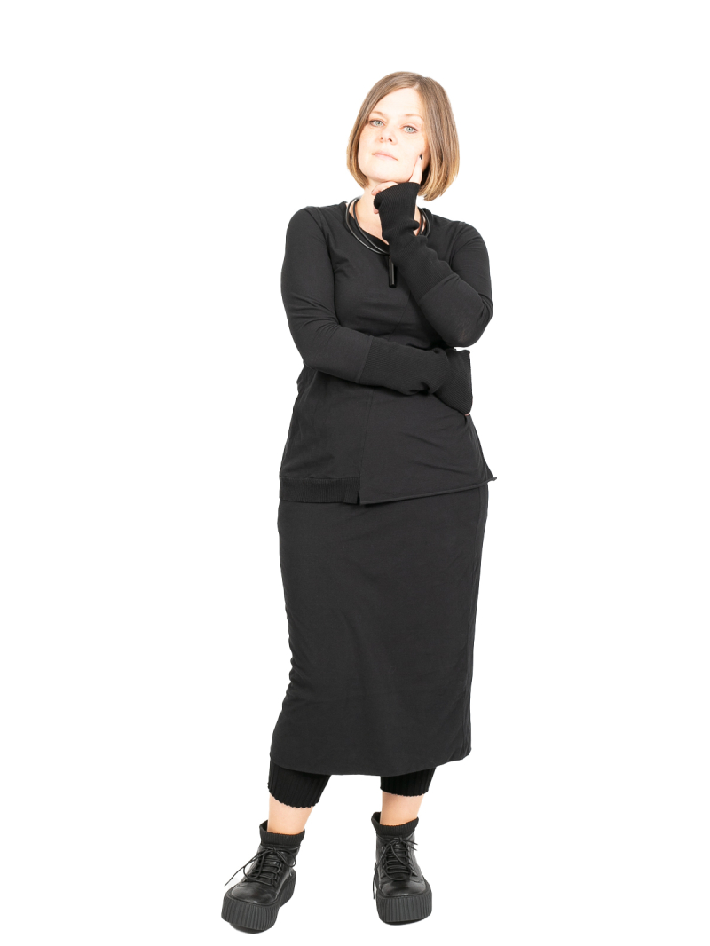 Rundholz DIP - chemise avec manchettes en tricot Cotton Jersey black - 2242560501