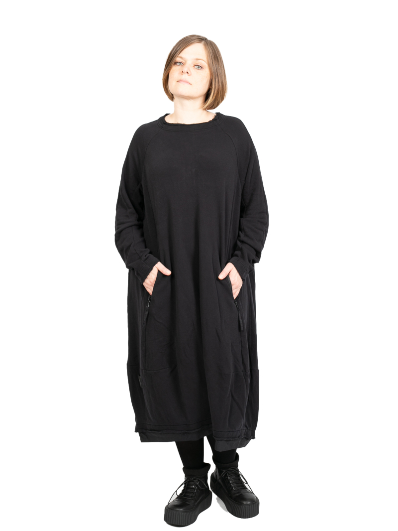 Rundholz Black Label - SweaterKleid in Ballonform mit Reißverschlüssen Oversize Black - 2243510925