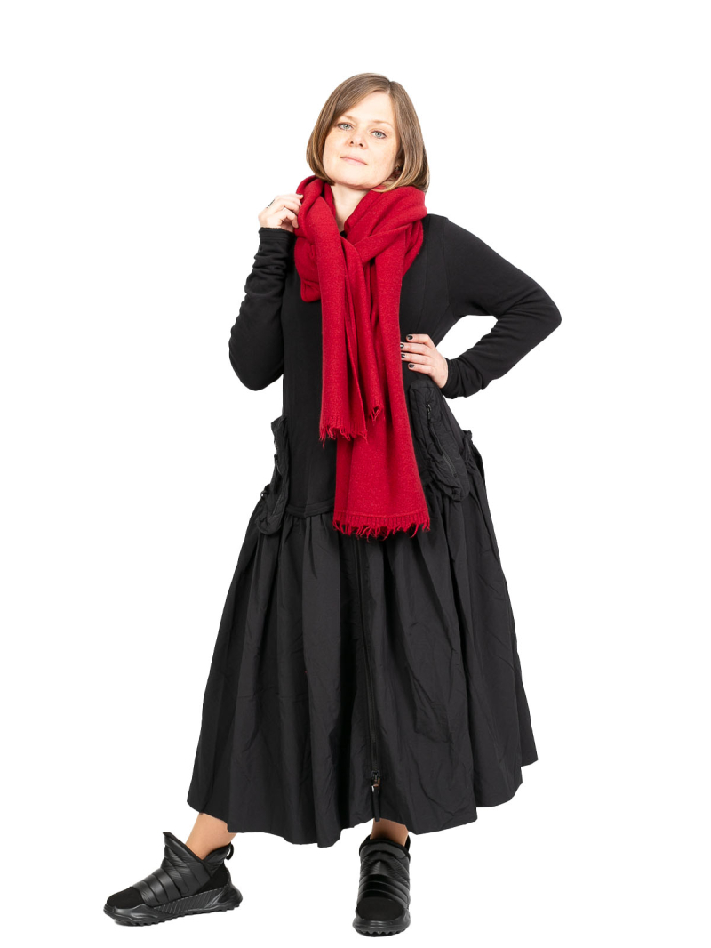 Rundholz Black Label - SweaterKleid mit gerüschtem Techno Rockteil Black - 2243510924 