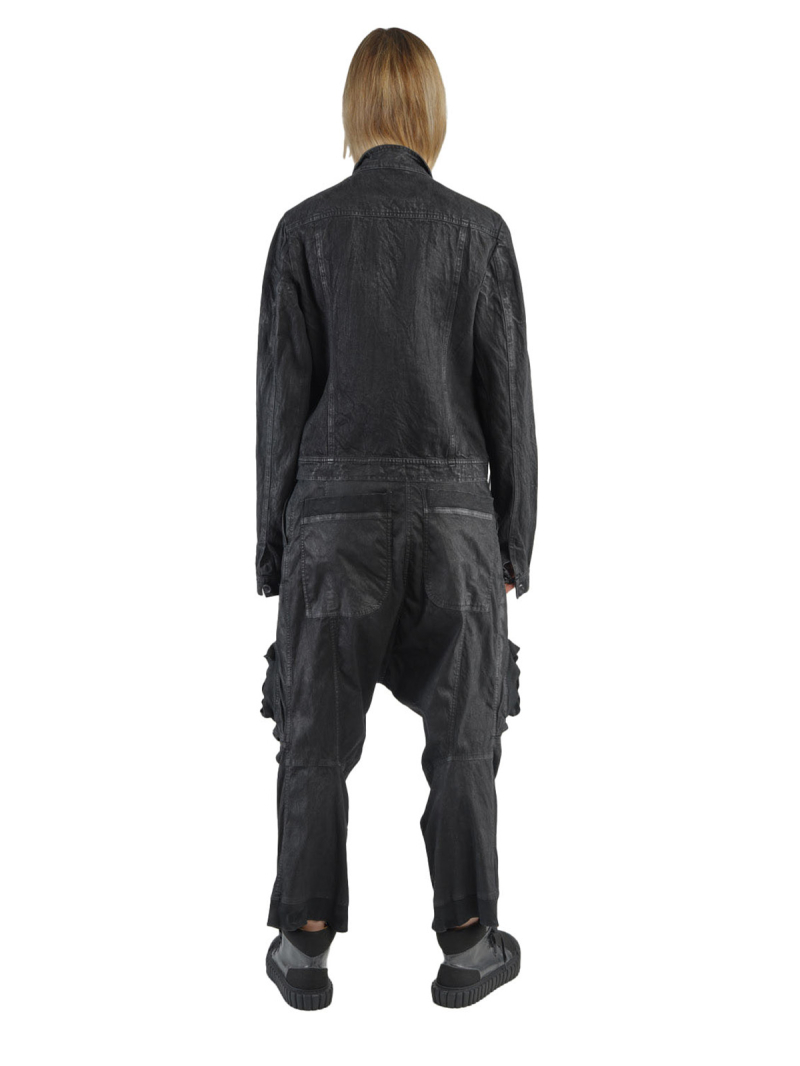 Rundholz DIP - Jeans Kurzjacke mit Augentaschen Black - 2242031103