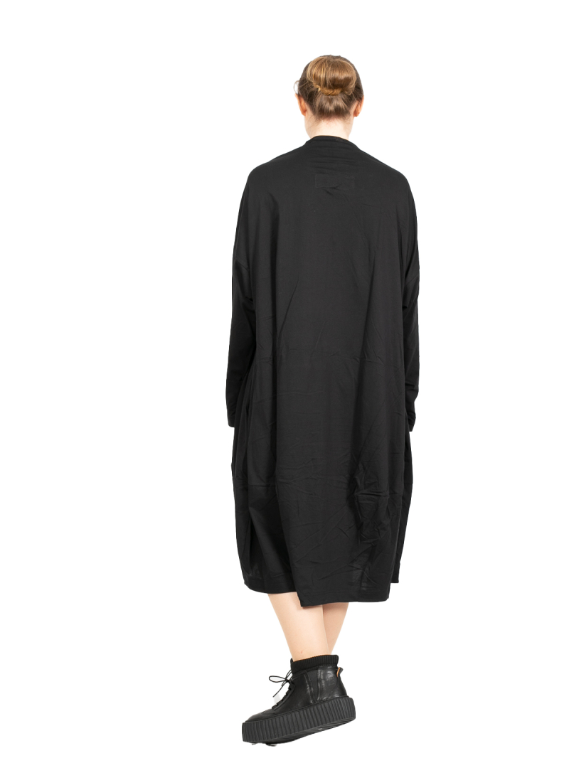 Rundholz DIP - Платье-рубашка в форме баллон с принтом тон-в-тон Oversize Black Print - 2242300908