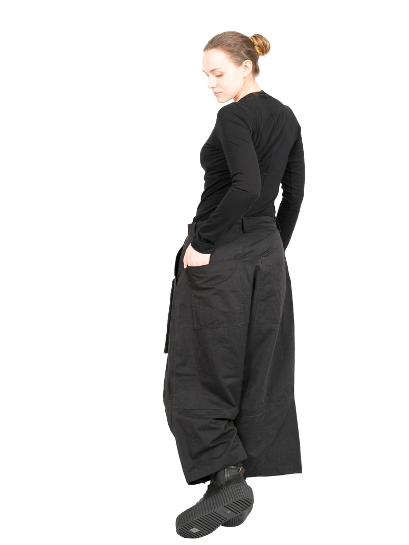 Rundholz Black Label - Weite Hose mit tieferm Schritt und Koffertaschen Black - 2243230105