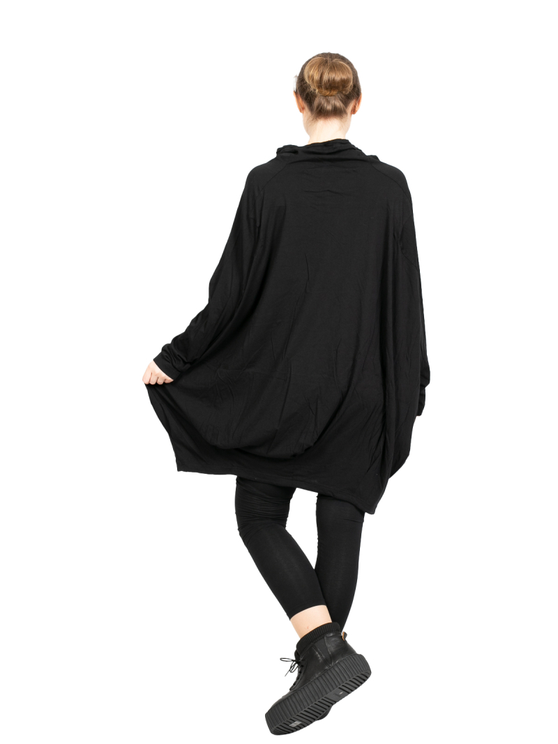 Rundholz Black Label - ShirtKleid in Ballonform mit Falten am Saum Oversize Black - 2243370928
