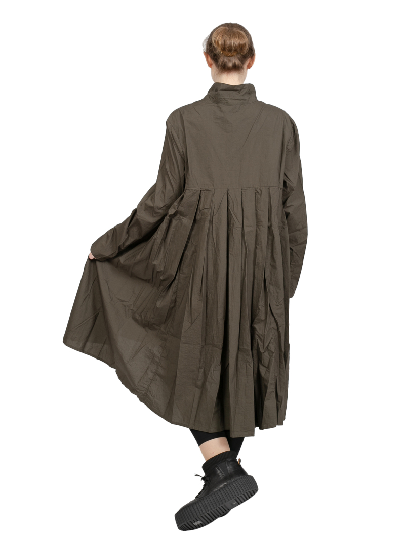 Rundholz Black Label - Kleid hinten gerüscht mit Brusttasche Popeline Jungle - 2243320912