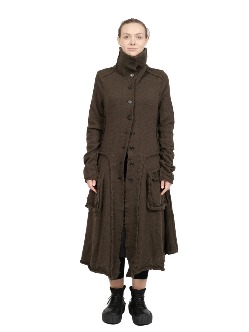 Rondin Black Label - Manteau en tricot avec poches à valise laine bouillie Jungle - 2243897208-