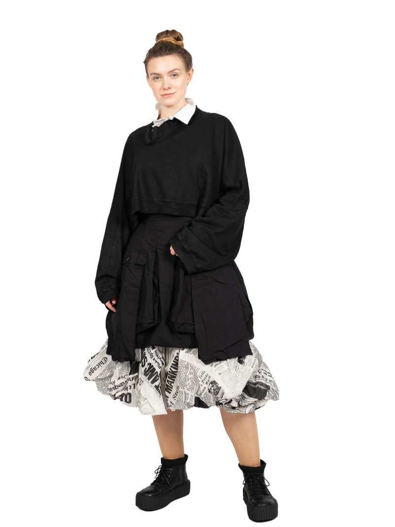 Rundholz DIP - Короткий джемпер с ребристыми хлопковыми манжетами oversize Черный - 2242270501