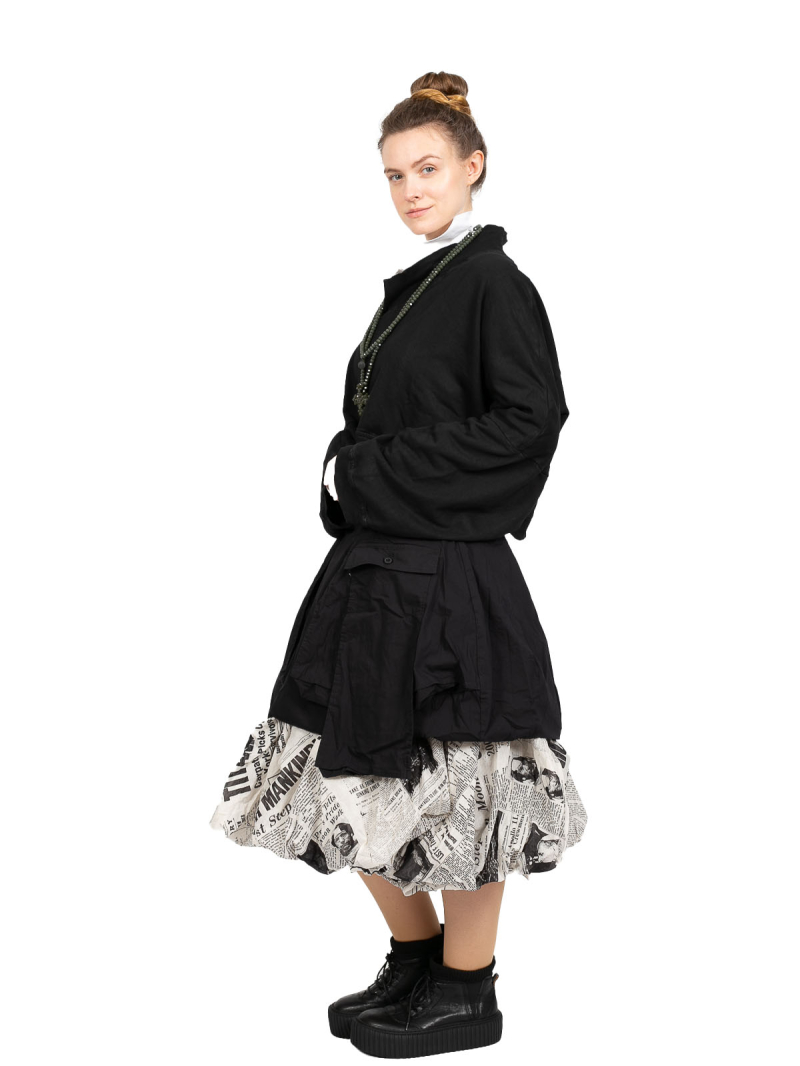 Rundholz DIP - Короткий джемпер с ребристыми хлопковыми манжетами oversize Черный - 2242270501