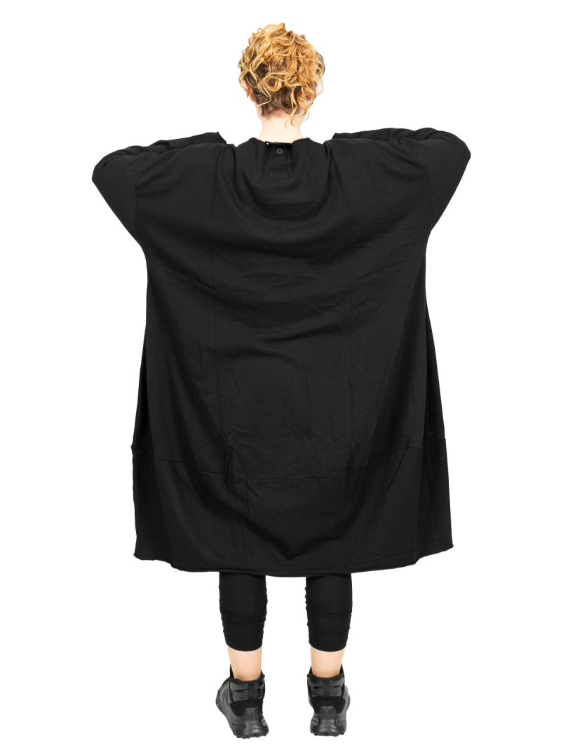 Rundholz Black Label - Robe ballon avec poches à valise Sweater Cotton Oversize black - 2243250903-