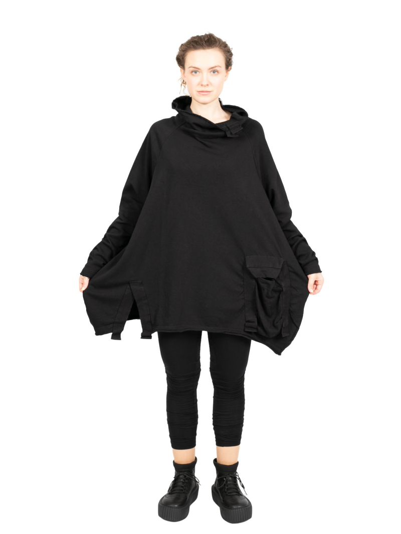 Rundholz Black Label - Sweater mit Stehkragen und Koffertasche Cotton Oversize black - 2243250505