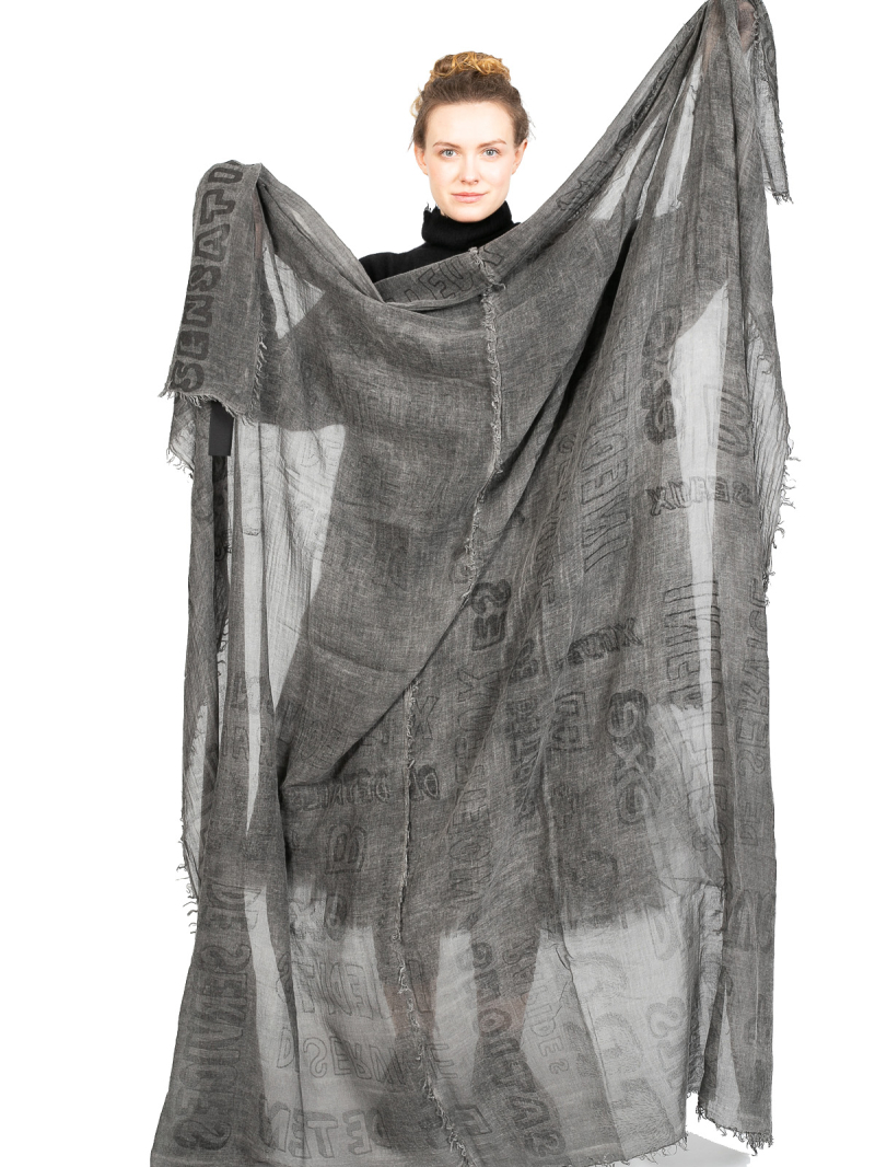 Rundholz Black Label - Riesentuch mit Fransen und Print Jungle Print - 2243361403