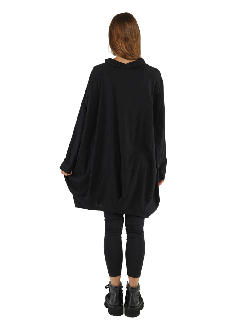 Rundholz Black Label - ShirtKleid in Ballonform mit Falten am Saum Oversize Black - 2243370928