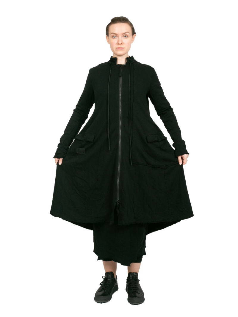 Rundholz Black Label - Taillierter SweatMantel mit Stehkragen black - 2243291228