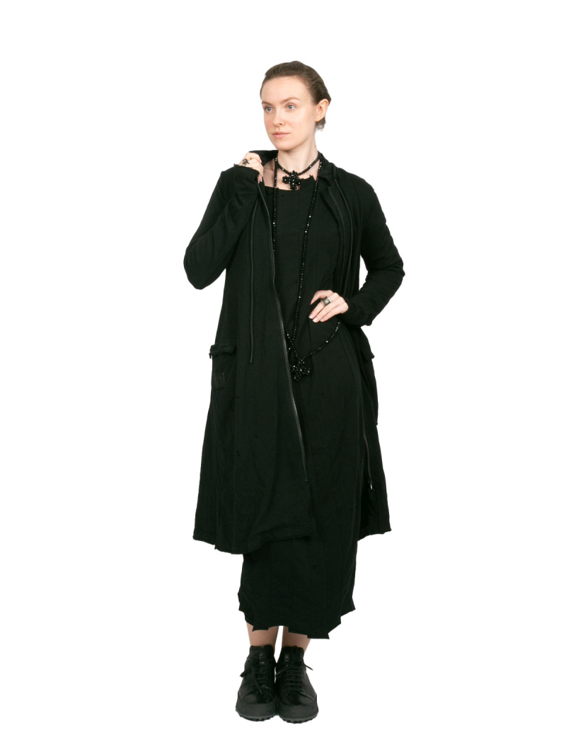 Rundholz Black Label - Taillierter SweatMantel mit Stehkragen black - 2243291228