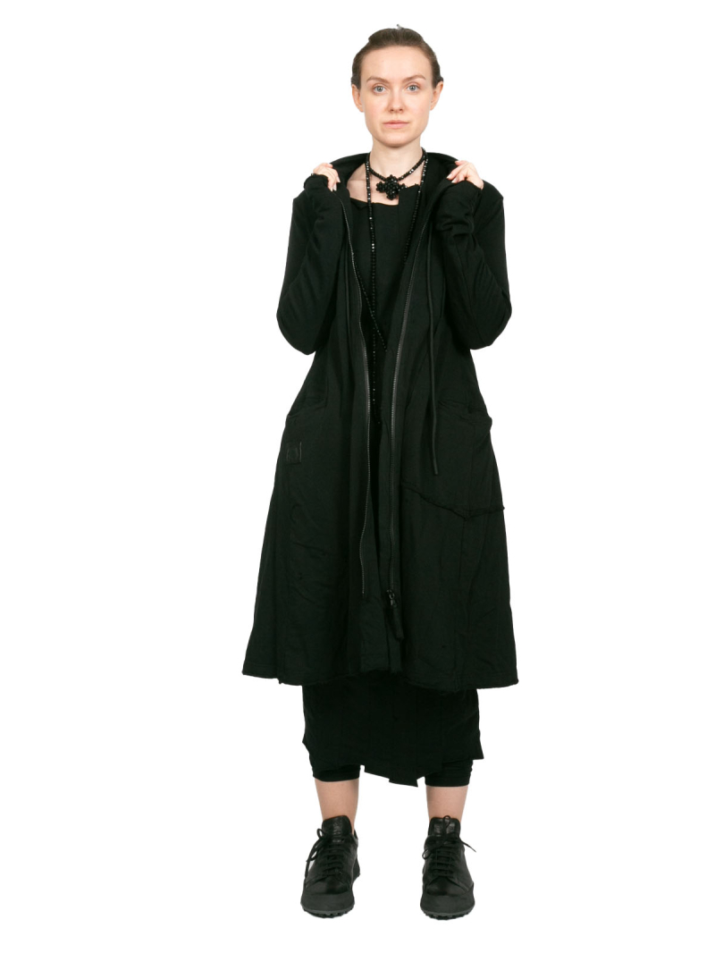 Rundholz Black Label - Taillierter SweatMantel mit Stehkragen black - 2243291228