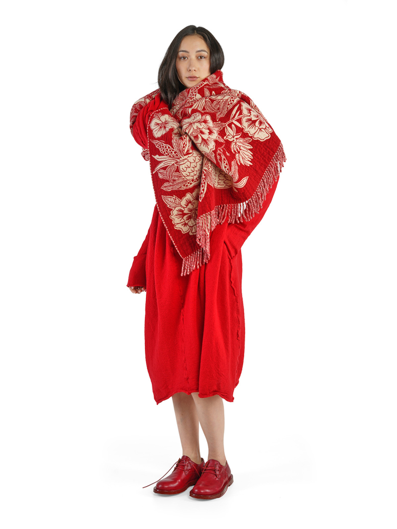 Rundholz - StrickKleid mit erhöhter Taille und Kellerfalte gekochte Wolle Black - 2241687309