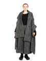 Rundholz - Große Weste Cape mit Applikationen Wollstoff Black Melange - 2241253910