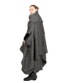 Rundholz - Große Weste Cape mit Applikationen Wollstoff Black Melange - 2241253910