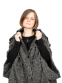 Rundholz - Große Weste Cape mit Applikationen Wollstoff Black Melange - 2241253910