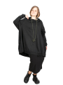 Rundholz DIP - Sweater in Longform mit Abschlüssen in Ripp Coton Oversize Black - 2242270508