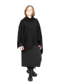 Rundholz DIP - Poncho mit Rollkragen und fransigen Abschlüssen Merino Wolle Black - 2242337712