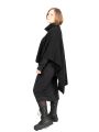 Rundholz DIP - Poncho mit Rollkragen und fransigen Abschlüssen Merino Wolle Black - 2242337712