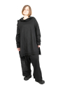 Rundholz DIP - Sweater in Longform mit Abschlüssen in Ripp Coton Oversize Black - 2242270508