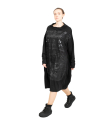 Rundholz DIP - Платье-рубашка в форме баллон с принтом тон-в-тон Oversize Black Print - 2242300908