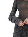 Rundholz DIP - Long arm warmers leg warmers chunky knit wool black Black Melange - 2242443107