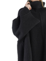Rundholz DIP - Pull à col roulé en grosse maille avec manches larges en laine Oversize black Black Melange - 2242447002