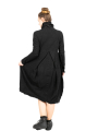 Rundholz - StrickKleid mit erhöhter Taille und Kellerfalte gekochte Wolle Black - 2241687309