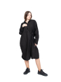 Rundholz DIP - HemdKleid mit seitlichen Strickeinsätzen Oversize Black - 2242530904