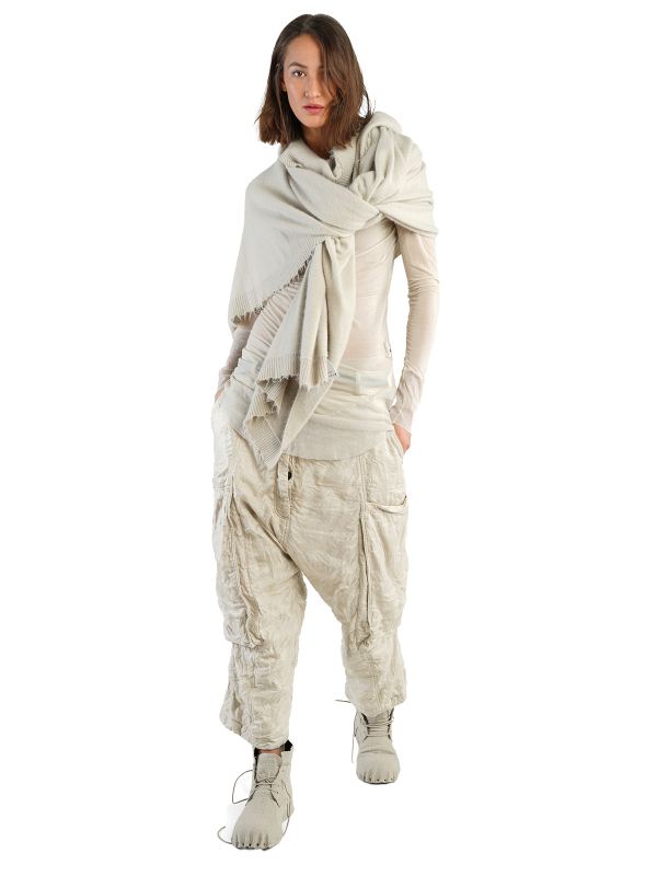 Rundholz DIP - Shirt halsferner Rollkragen Cotton Jersey mit breiten Tüllabschlüssen Coal Cloud - 2242420502 - 2