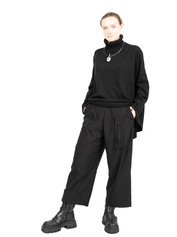 Rundholz Black Label - Hose Culotte mit schmaler Koffertasche Super Stretch Black - 2243220108