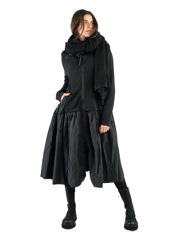 Rundholz Black Label - SweaterKleid mit gerüschtem Techno Rockteil Black - 2243510924