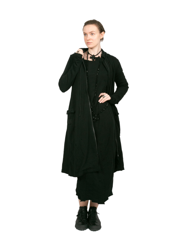 Rundholz Black Label - Taillierter SweatMantel mit Stehkragen black - 2243291228