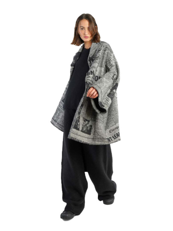 Rundholz DIP - Mantel Zeitung Print Oversize Moon Walk - 2242281210